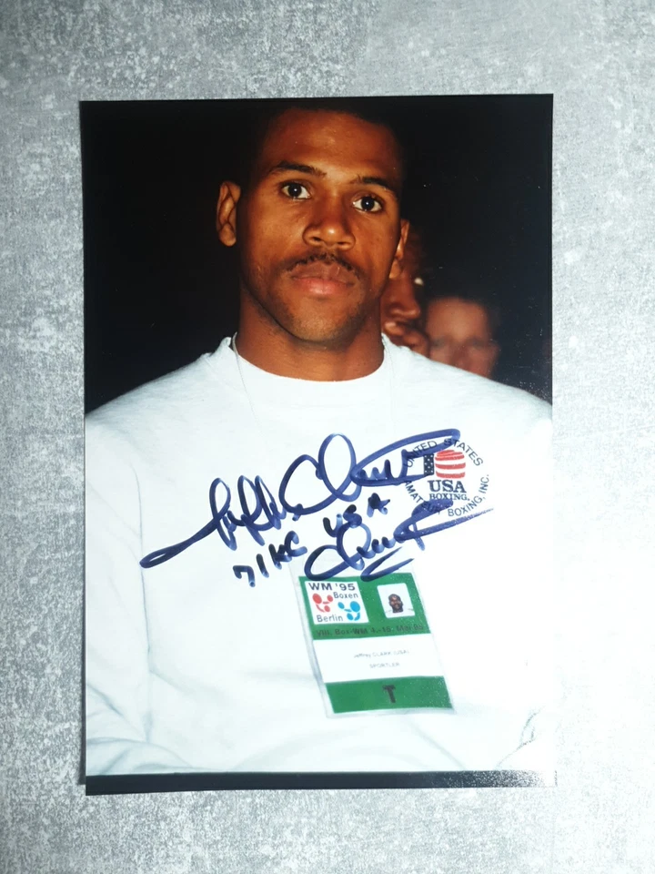 Foto m.Orig.AG Jeffrey Clark USA Boxen Weltklasse 90er Rarität! - Bild 1 von 1