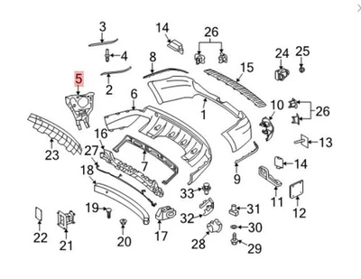 Soporte lateral derecho parachoques trasero Mercedes-Benz - 164-885-06-14 - para GL320 y más Foto 1 de 4