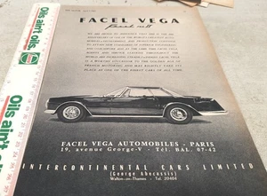 1963 FACEL VEGA Mk 2  Original Sales Advert  - Picture 1 of 1