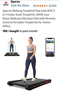 Sperax Walking Vibration Pad,Under Desk Treadmills for Home,4 in 1 Vibration - Picture 1 of 11