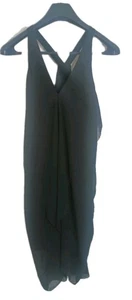 Bebe Black Sheer Dress Strappy Flowy Size 6 Whimsy Goth Fairy Halloween Gatsby - Picture 1 of 20