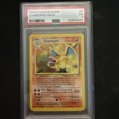 PSA 1 - Charizard - Holo Foil - 1999 Base Set - 004/102 — 第 1/3 张图片