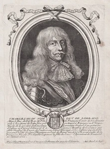 Retrato de Carlos IV de Lorena Carlos Lorena grabado en cobre 1680 - Imagen 1 de 1