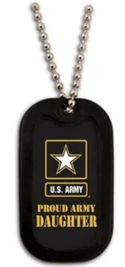 Dog Tag Key Chain Necklace Engrave-Able U.S. Military Proud Army Daughter #2862 - Picture 1 of 1