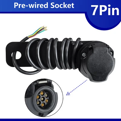 12N 7Pin Pre-Wired Socket Car Trailer Caravan Towing Electrics Mounting Plate - Image 1 of 4