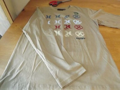 NEW boy's HURLEY surf TEE SHIRT long sleeves SZ LARGE slim fit RET28 NWT - Image 1 of 4