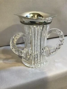 Liebevolle Tasse mit 3 Henkeln ABC Glas mit Gorham Sterling Halsband selten Unikat - Bild 1 von 8