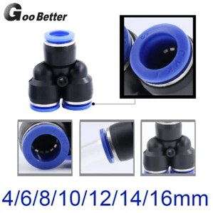 4/6/8/10/12/14/16mm Y Union Sdoppiatore pneumatico connettore 3 vie tubo raccordo aria - Foto 1 di 19