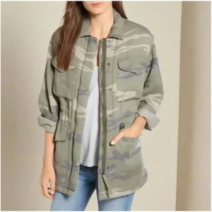 Rails Utility Jacket Womens Medium Camo Drawstring Lined Tencel Linen Pockets - Picture 1 of 1