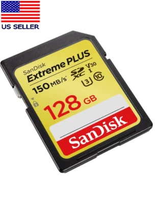 SanDisk Extreme PLUS 128GB SDXC UHS-I Memory Card U3 Class 10 V3 150MB/s - Image 1 of 3
