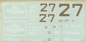 Fred Cady 605 #27 Old Milwaukee 1985-86-Tim Richmond Nascar decal NOS - Picture 1 of 1