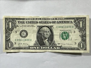 2007 "A" $1 Fancy Serial# Radar 00611600 - Picture 1 of 3