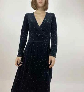 Gudrun Sjoden Velour Velvet Polka Dot Mid Length Dress Size S - Bild 1 von 12