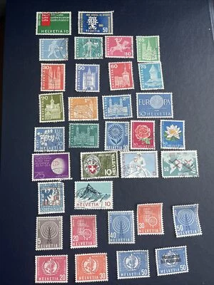 SWITZERLAND Helvetia 1960-1965 Various 34 Stamps,9 Mints, 25 CTO LH - Image 1 of 4
