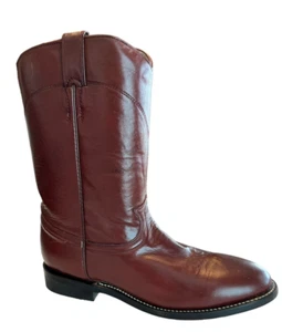 Cowtown Boots Roper Dark Brown Leather Western Boots Men’s 6 1/2B Hand Made - Picture 1 of 10