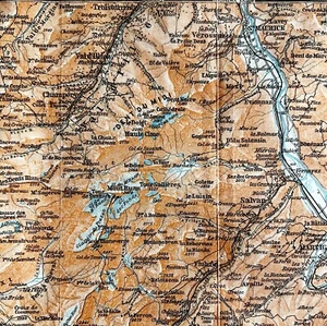 Map Matigny Ville Southern France Rare 1914 Lithograph WW1 Era WHBS - Picture 1 of 2