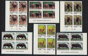 Endangered species 6 imperf Corner Blocks of 4 Congo 1978 MNH SG#620-625 - Picture 1 of 1