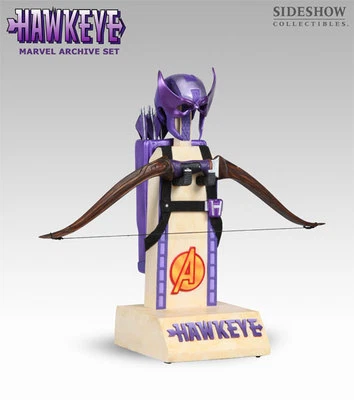 SET DE ARCHIVO SIDESHOW MARVEL OJO DE HALCÓN arco réplica a escala estatua sin usar, en caja busto de vengadores Foto 1 de 3