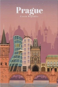 MR ALE Nuova Carta Immagine Viaggio 2023 4"x6" 9732.2 Praga Repubblica Ceca Skyline - Foto 1 di 6