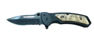 Fury Tactical Fury Velocity Assited Opening Folder Knife (Black) Wood Inlay - Picture 1 of 4