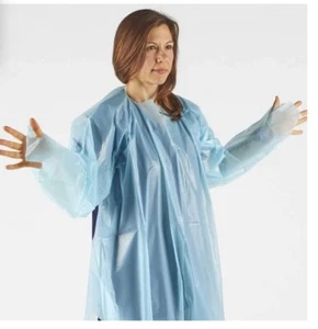Hand2mind Polyethylen Level 1 Einweg-Isolationskittel nicht chirurgisch blau 150 - Bild 1 von 8
