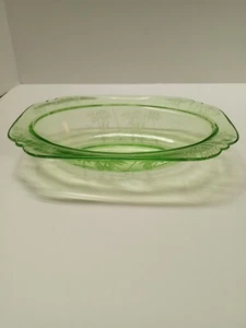Sylvan Parrot Federal Depression Glass Green 10" Uranium Vegetable Bowl - Picture 1 of 6