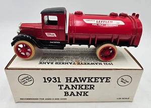 ERTL Diecast 1/34 Scale 1931 Hawkeye Tanker Bank Coin Bank LEFFLER FUELS - Picture 1 of 6