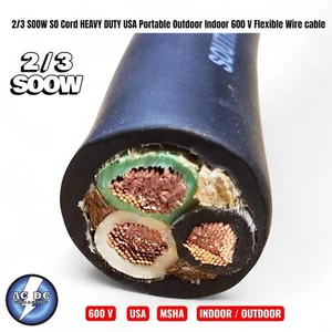 2/3 SOOW SO Cord 15 ft HD USA Portable Outdoor Indoor 600 V Flexible Wire cable - Picture 1 of 1