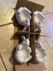 Rustic Bunny Egg Cups Set of 4 Pottery Barn - Picture 1 of 2