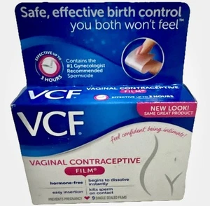 VCF Vaginal Contraceptive Film - 9 Single-Sealed Films Ex 3/26 FAST SHIPPING - Picture 1 of 6