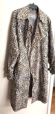 Vintage FRENCH COAT PARIS Leopard Print Trench Long Coat Size XL - Image 1 of 3