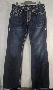 *Excelente Estado* Pantalones de mezclilla True Religion para hombre azul punto cuerda 36 calce recto - Imagen 1 de 16