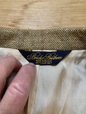 Brooks Brothers Blazer Adult 46R Brown Wool Silk Linen Tweed Coat Jacket Men 46R - Image 1 of 4