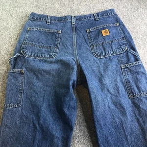 Pantalones de mezclilla Carhartt para hombre 34x30 peto calce suelto carpintero B13 DPS holgados patín - Imagen 1 de 10