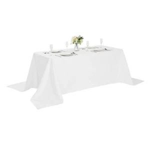 Rectangle Tablecloth 90x132 inch Washable Polyester Fabric Table Cloth for We... - Picture 1 of 7