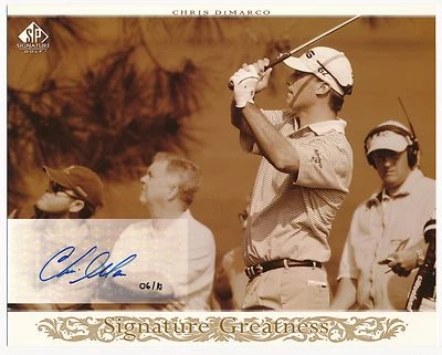 2005 UD SP Chris DiMarco Signature Greatness Sepia-Tone Autograph 8X10 06/10 - Image 1 of 2