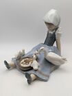 Lladro Figurine My Hungry Brood 5074 Girl Feeding The Ducks - Juan Huerta