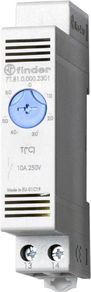 Finder Schaltschrankheizungs-Thermostat 7T.81.0.000.2301 230 V/AC 1 Schließer - Bild 1 von 1