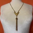 1940s Unbranded Gold Bell Tassel Necklace