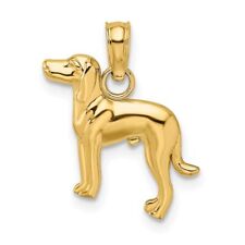 14K Yellow Gold Greyhound Dog Charm Pendant for Womens 0.71g L-19.25mm W-13.25mm