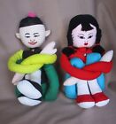 Vintage 20 Zoll langes Jungen & Mädchen Tuch chinesische KNIEUMARMUNG Puppen EXZ Hongkong