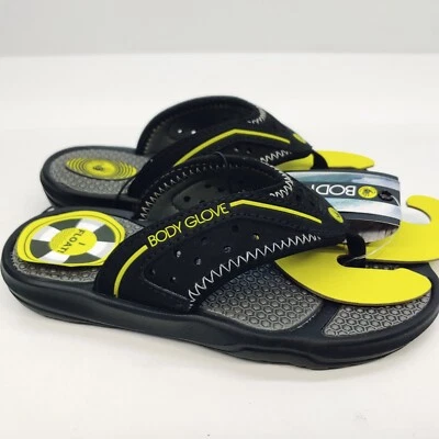 Chanclas Body Glove Kona Sandalia Niños Niño Talla 13 Negro Amarillo Flotadores Foto 1 de 4