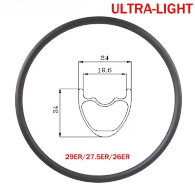 26 27.5 29er Bicicleta MTB XCM 24mmx24mm Llantas de Carbono 24 28 32H Rueda de Carbono Tubeless Foto 1 de 4