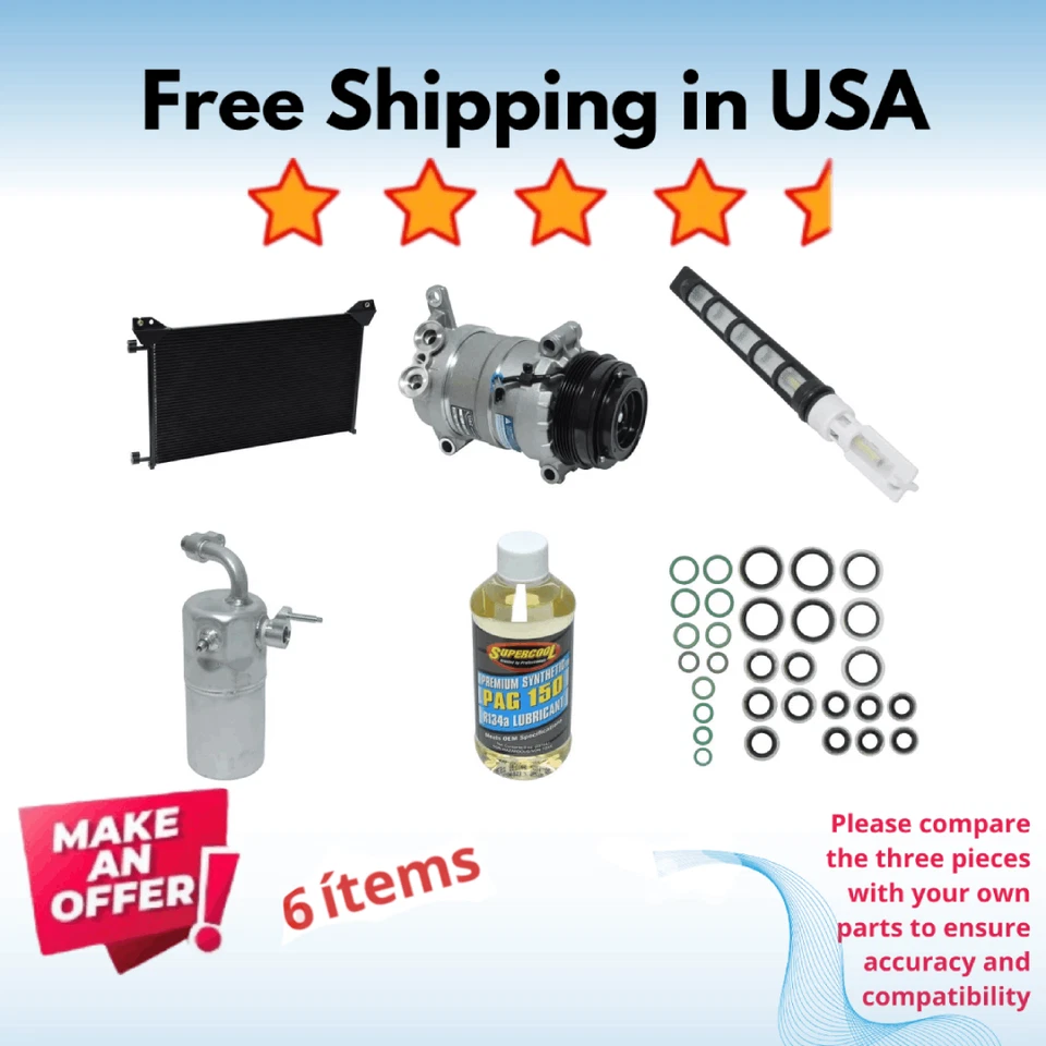 Compresor, condensador y válvula aire acondicionado apto para Chevrolet Avalanche 1500 2002-2004 Foto 1 de 4