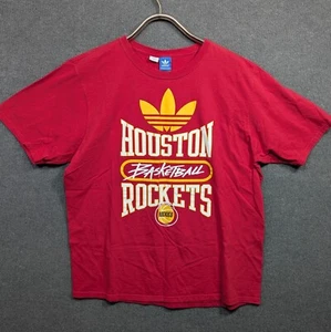 Vtg Adidas Houston Rockets T Shirt Mens 2XL Graphic Tee Basketball Red Yellow - Picture 1 of 8