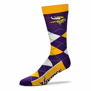NEW! Minnesota Vikings NFL Argyle Dress Crew Socks One Size Fits Most OSFM - Picture 1 of 1