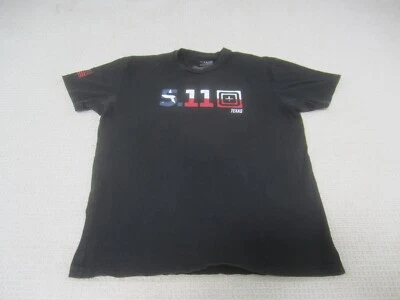 5.11 Tactical Shirt Adult Large Black Crew Neck Short Sleeve Slim Fit Texas Flag - Image 1 of 4