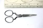 EARLY STEEL SCISSORS, ENGRAVED " BUTTLER " , GOOD WORKING COND. SEWING