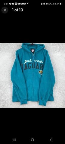 Jacksonville Jaguars NFL Sweater/ Hoodie Adult Medium Blue Fleece Full Zip Cover