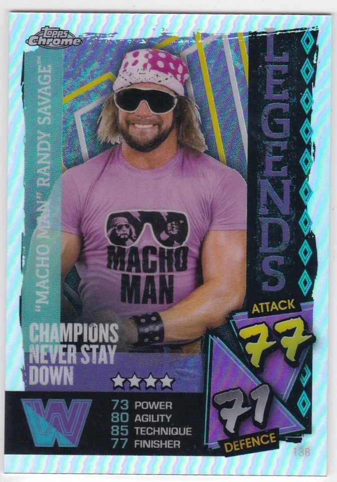 2021 Topps Chrome WWE Slam Attax  - MACHO MAN SAVAGE Legends REFRACTOR #138 - Image 1 of 1